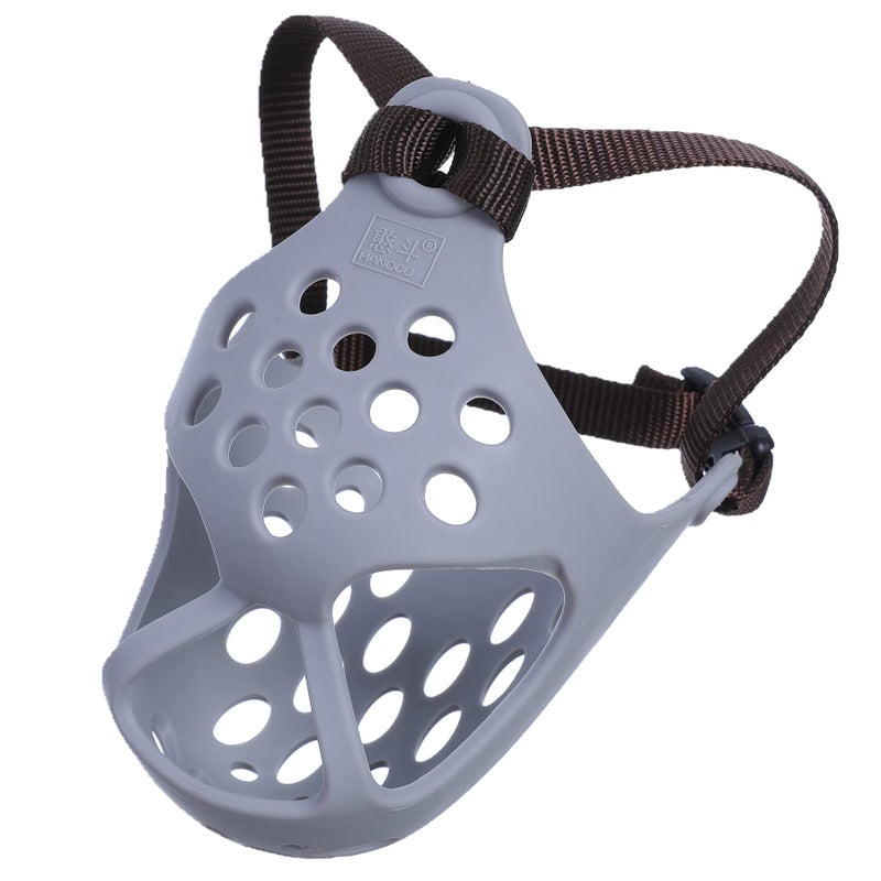 JYHY Short Snout Dog Muzzles,Soft Silicone Adjustable Breathable Bulldog Muzzle for Biting Chewing Barking Training,Ideal for Flat-Faced Dogs (Small/10-13"(Pack of 1), Grey) - Image 2